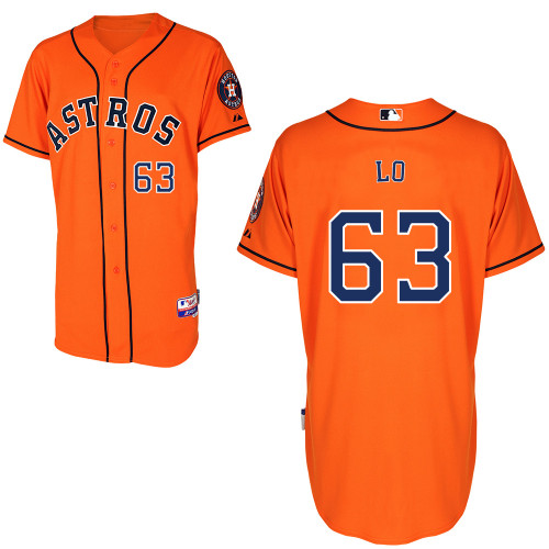 Chia-Jen Lo #63 mlb Jersey-Houston Astros Women's Authentic Alternate Orange Cool Base Baseball Jersey